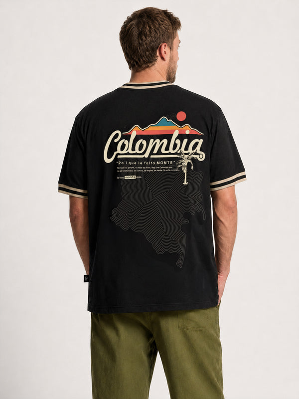 Camiseta Oversized Pal que le falta monte negro unisex
