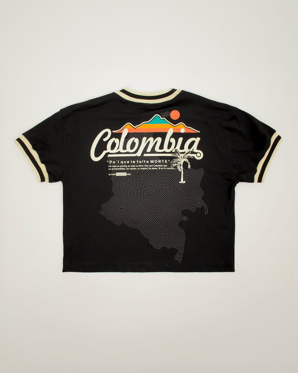 PRECIO EN PRE-VENTA ( ENTREGA EN 10 DIAS HABILES) Camiseta Oversized Colombia negro Mujer