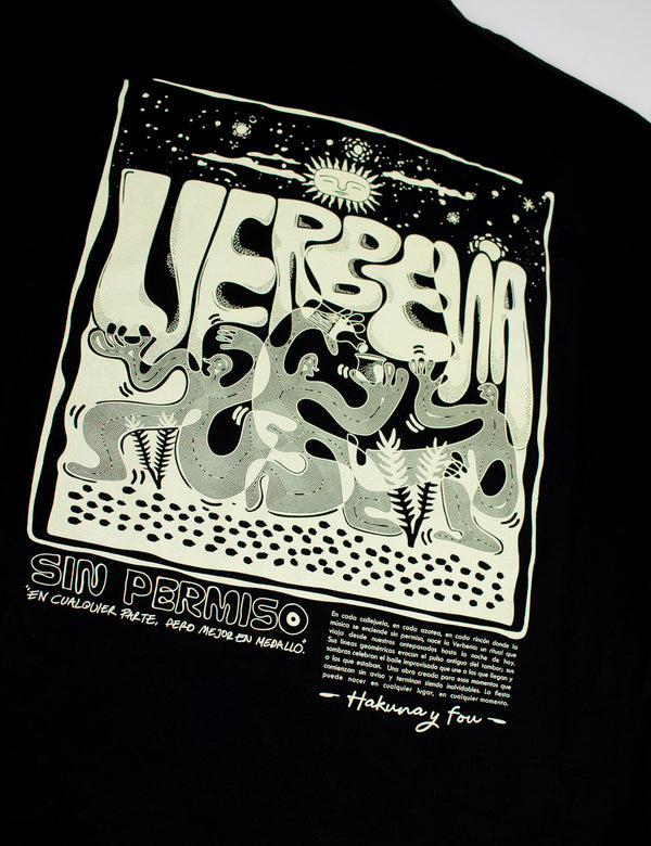 Camiseta Oversize Verbena negro Hombre