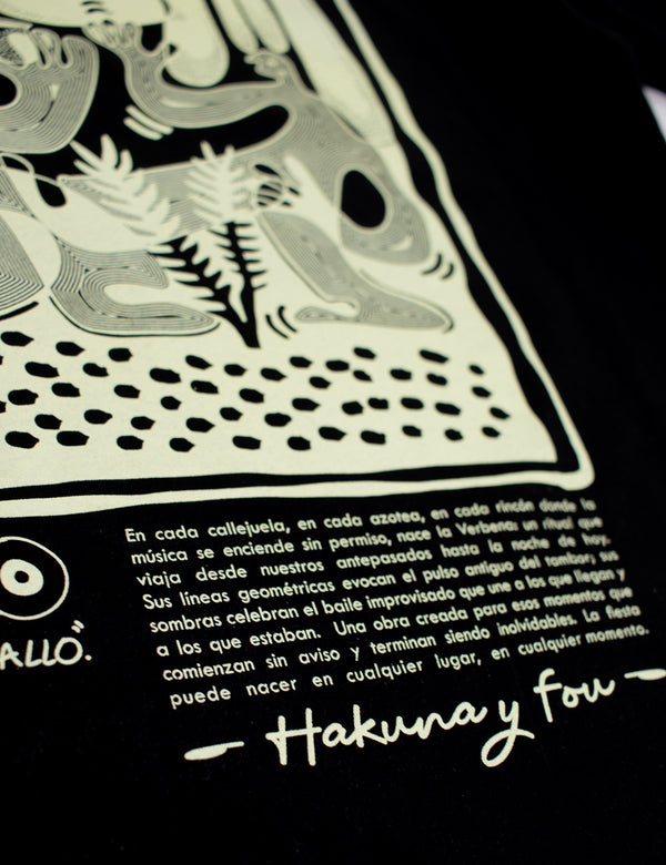 Camiseta Oversize Verbena negro Hombre