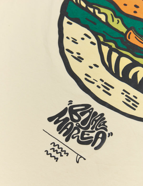 Camiseta Oversize Baja la marea  amarillo pastel Hombre