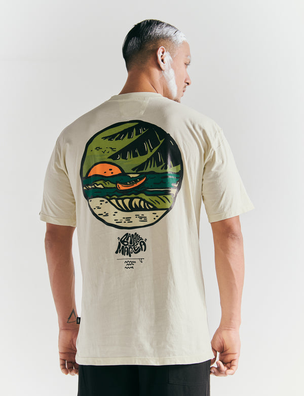 Camiseta Oversize Baja la marea  amarillo pastel Hombre