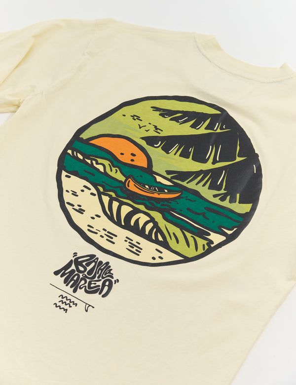 Camiseta Oversize Baja la marea  amarillo pastel Hombre