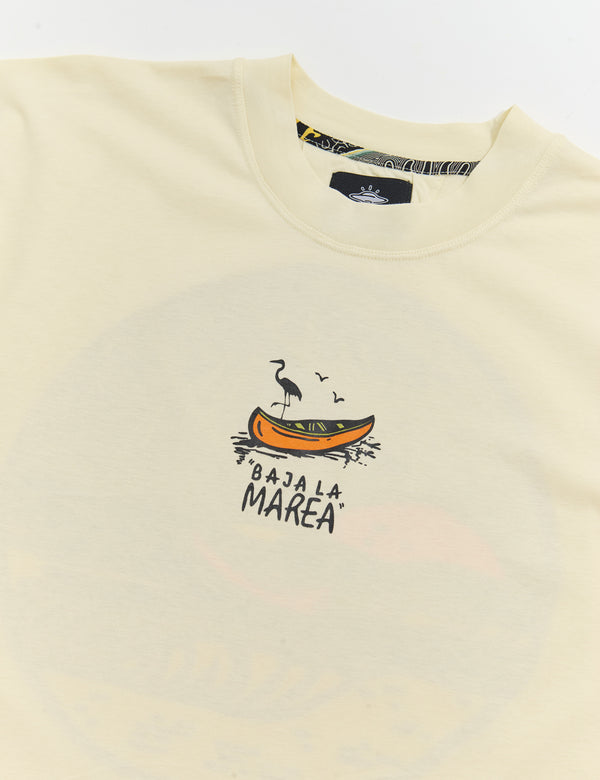 Camiseta Oversize Baja la marea  amarillo pastel Hombre
