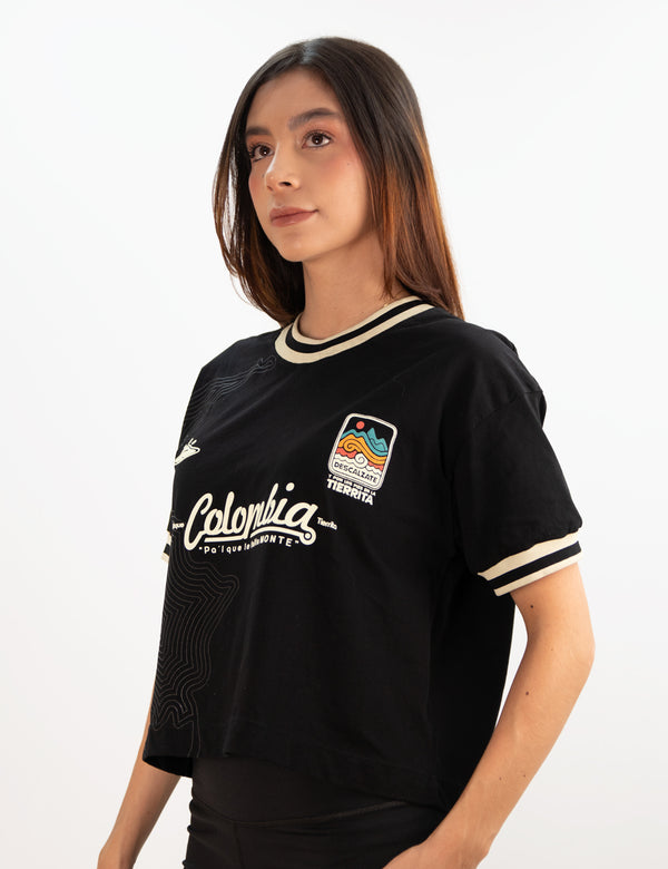 PRECIO EN PRE-VENTA ( ENTREGA EN 10 DIAS HABILES) Camiseta Oversized Colombia negro Mujer