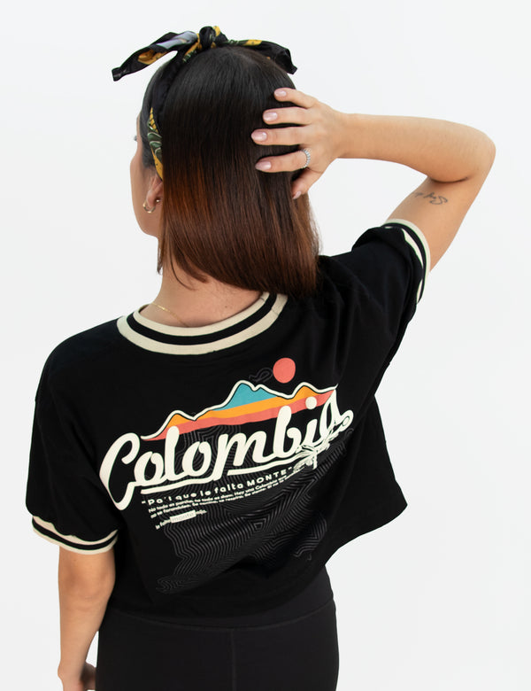 PRECIO EN PRE-VENTA ( ENTREGA EN 10 DIAS HABILES) Camiseta Oversized Colombia negro Mujer