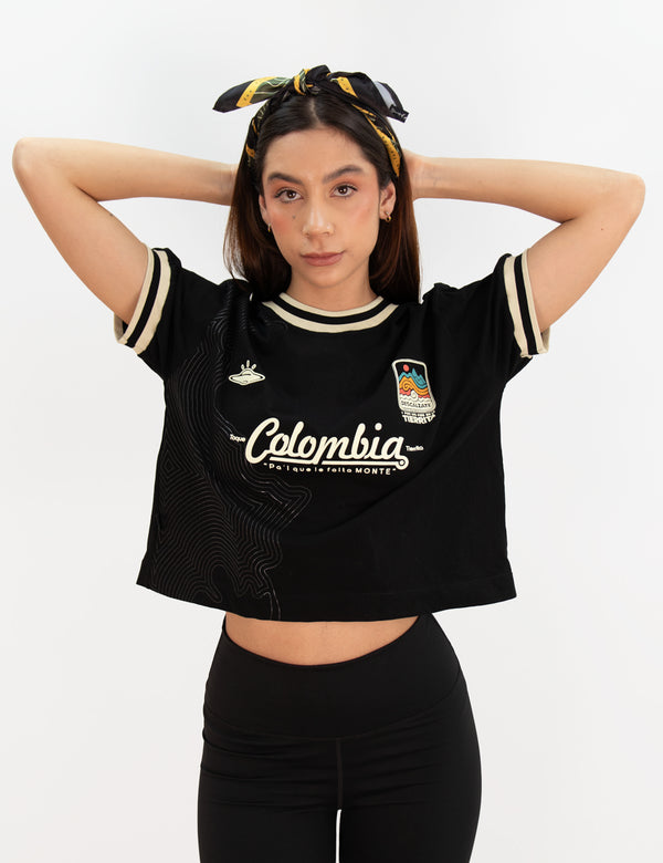PRECIO EN PRE-VENTA ( ENTREGA EN 10 DIAS HABILES) Camiseta Oversized Colombia negro Mujer