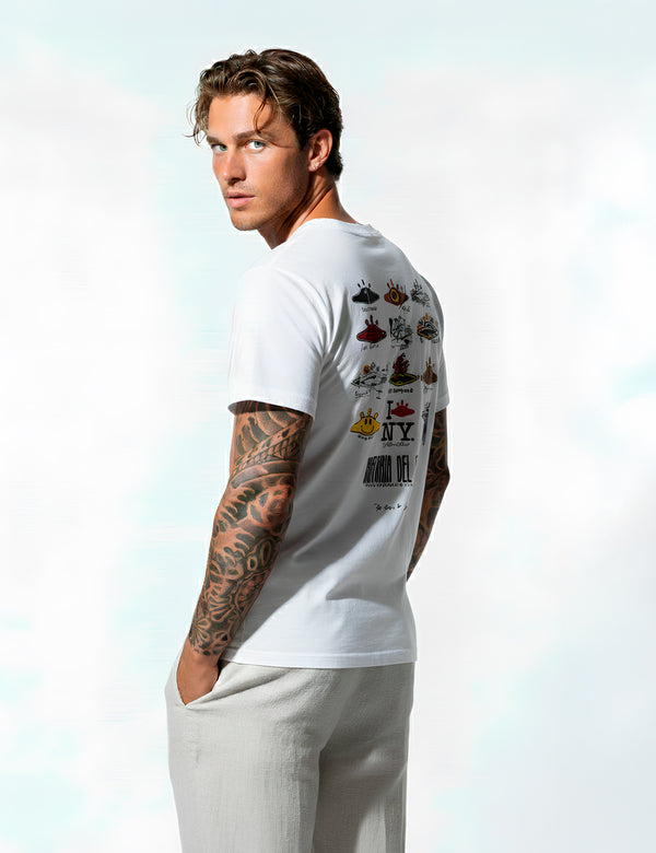 Camiseta Oversize Historia del arte  blanco Hombre