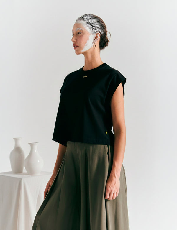 Camiseta Manga casco Puro Negro Mujer