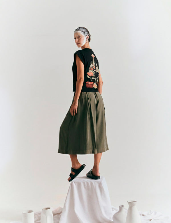 Camiseta Manga casco Puro Negro Mujer