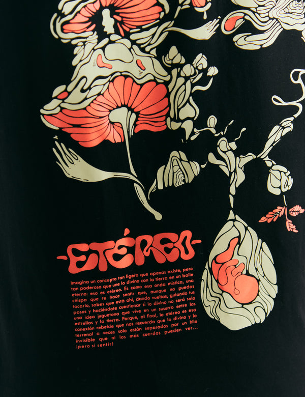 Camiseta Manga casco Puro Negro Mujer