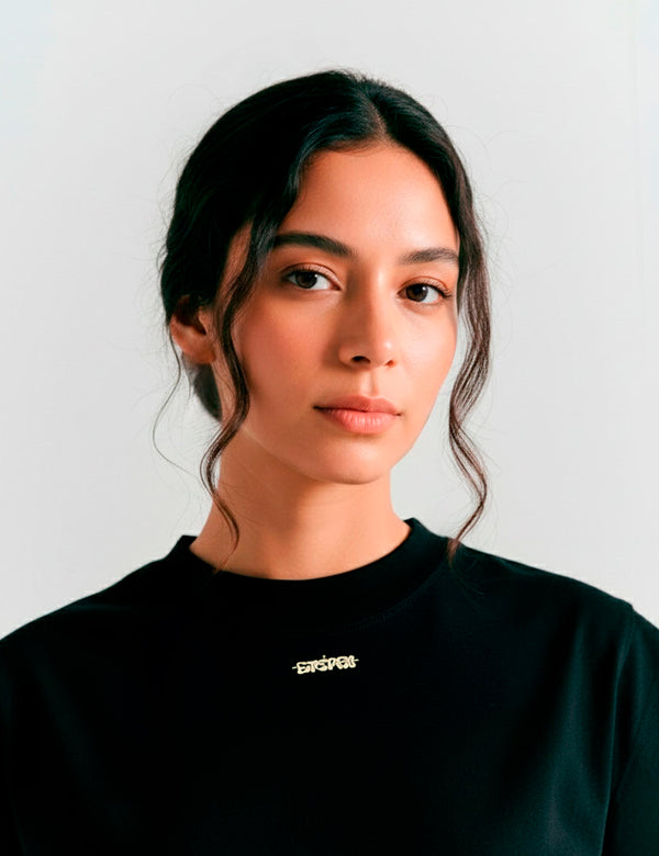 Camiseta Manga casco Puro Negro Mujer