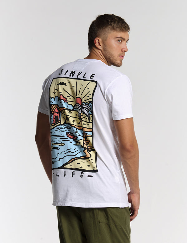 Camiseta regular fit  Simple life blanca