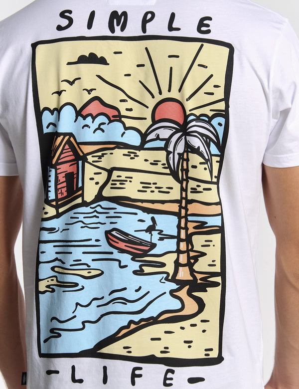 Camiseta regular fit  Simple life blanca