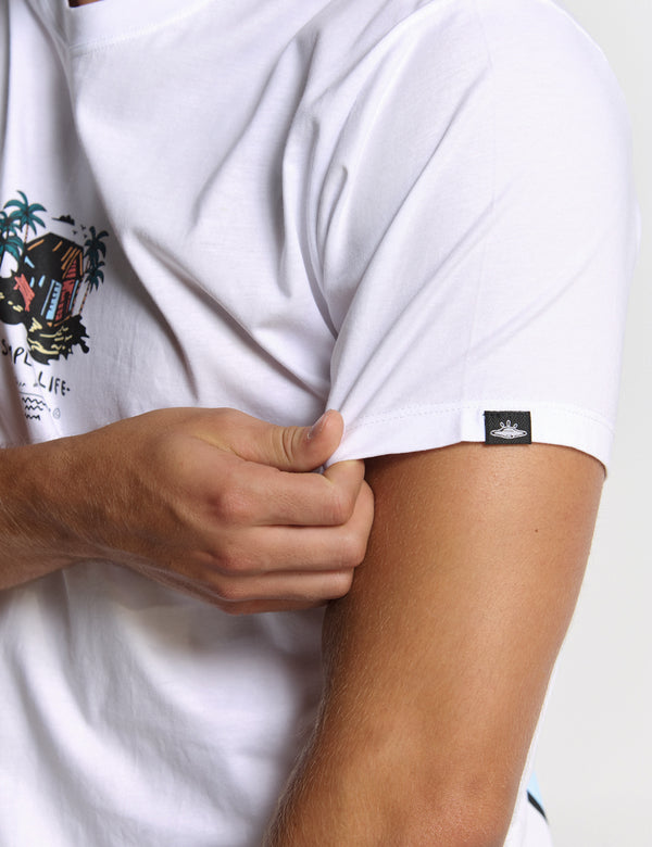 Camiseta regular fit  Simple life blanca