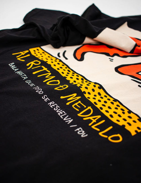 Camiseta Oversize Baile negro Hombre