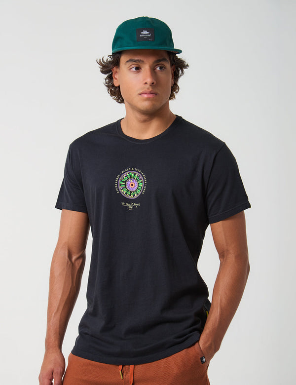 Camiseta Oversize Ojo de Árbol Negro para Hombre