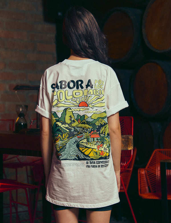 Camiseta Oversize Sabor a Colombia  crudo Unisex