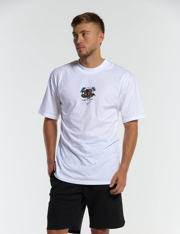 Camiseta Oversize Vida Simple  blanco Hombre