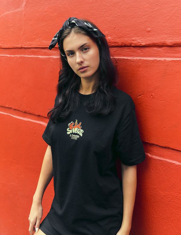Camiseta Regular Fit Sabor a Colombia  negro unisex