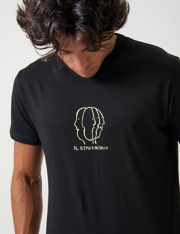 Camiseta Regular Fit Soul Rythm negro Hombre