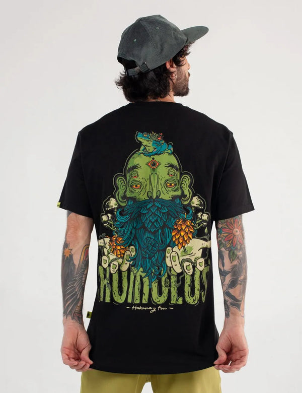 Camiseta Regular Fit Humulus negro Hombre