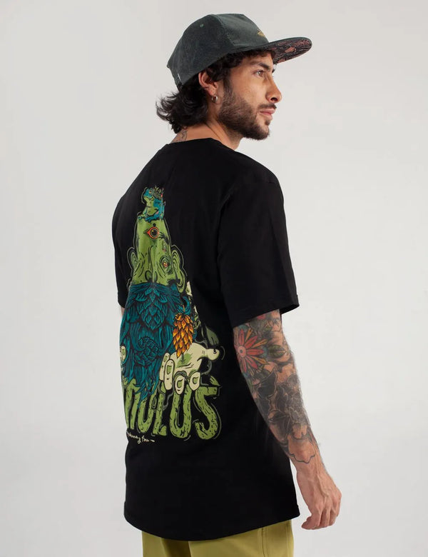 Camiseta Regular Fit Humulus negro Hombre