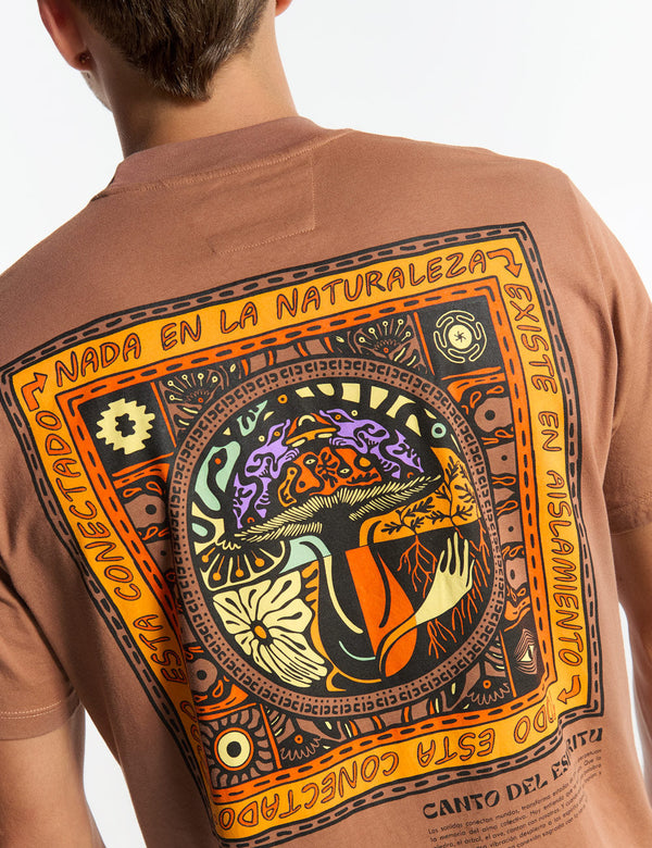 Camiseta regular fit Origen marron