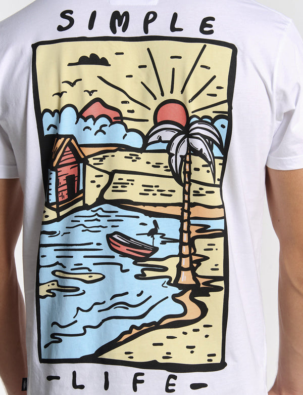 Camiseta regular fit  Simple life blanca