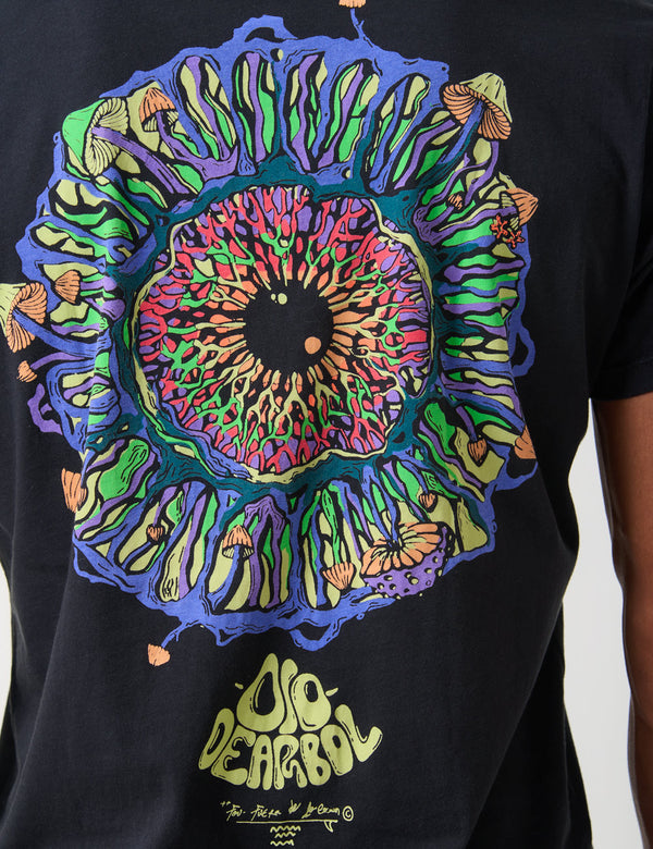 Camiseta Oversize Ojo de Árbol Negro para Hombre