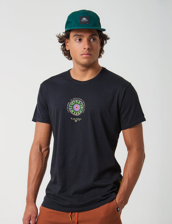 Camiseta Oversize Ojo de Árbol Negro para Hombre