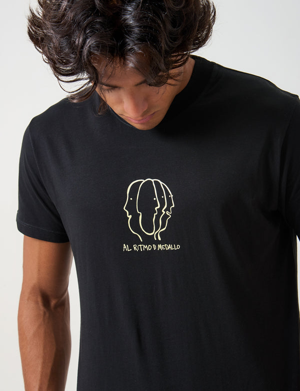 Camiseta Regular Fit Soul Rythm negro Hombre
