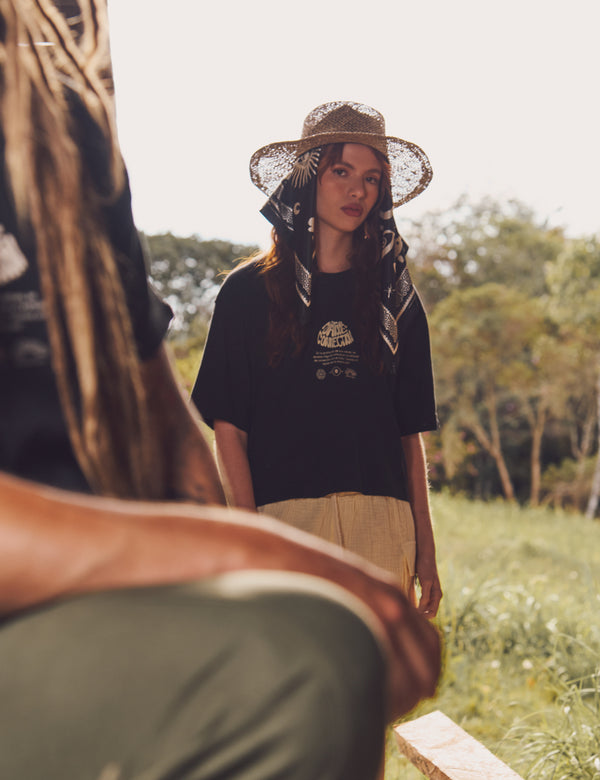 Camiseta Oversize Woody  negro Mujer