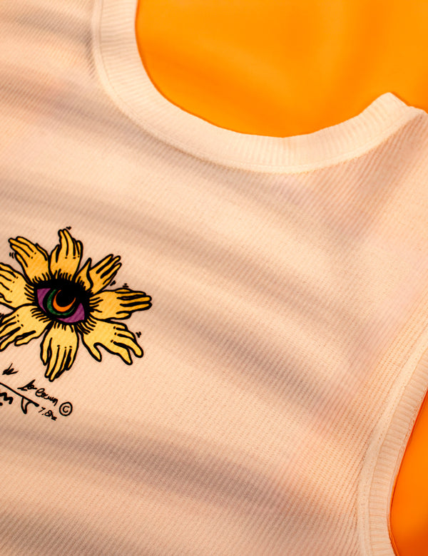 Crop Top Cuello Alto Protea crudo Mujer