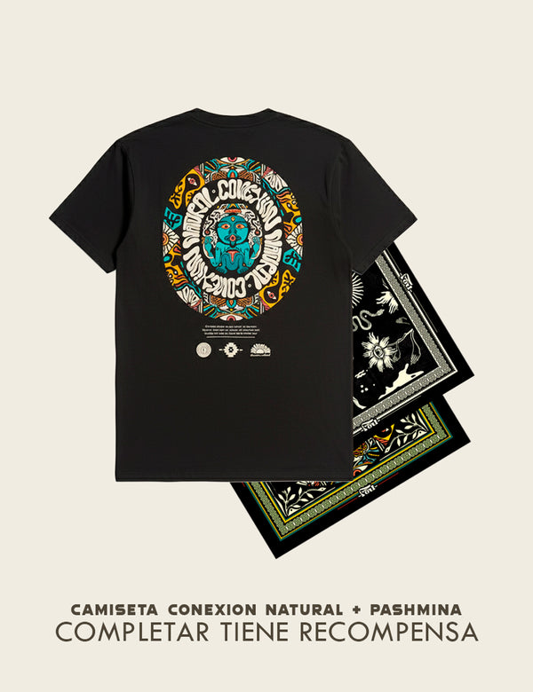 Camiseta Regular Fit Natural Conexion negro Hombre