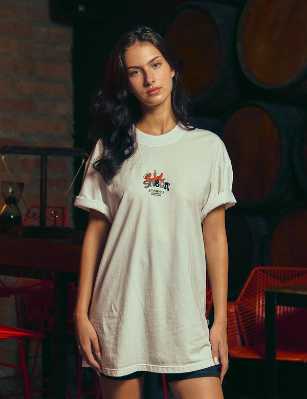 Camiseta Oversize Sabor a Colombia  crudo Unisex