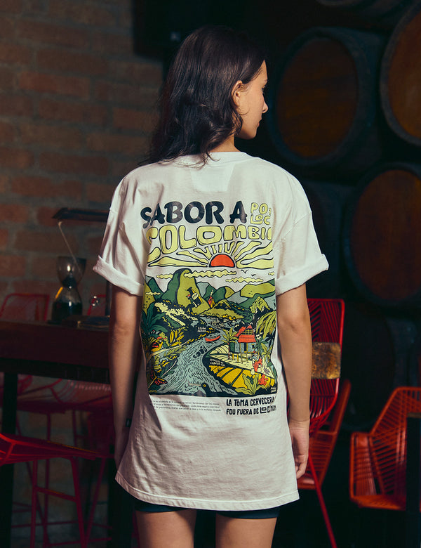 Camiseta Oversize Sabor a Colombia  crudo Unisex