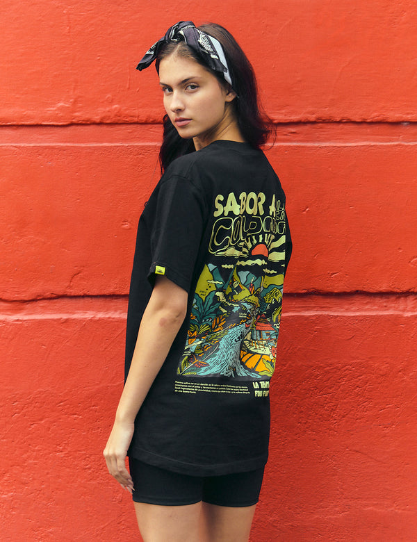 Camiseta Regular Fit Sabor a Colombia  negro unisex