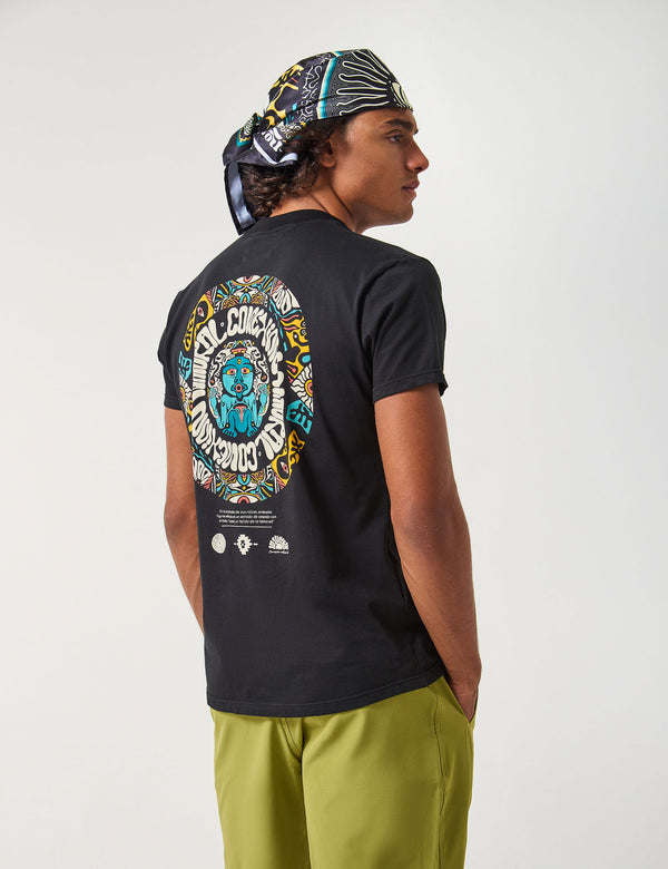 Camiseta Regular Fit Natural Conexion negro Hombre