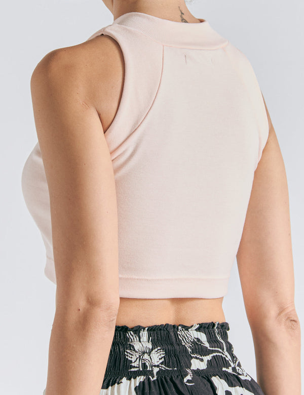 Crop Top Raglan  palo de rosa Mujer