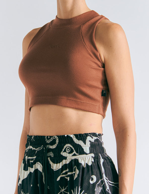 Crop Top Raglan  terracota Mujer