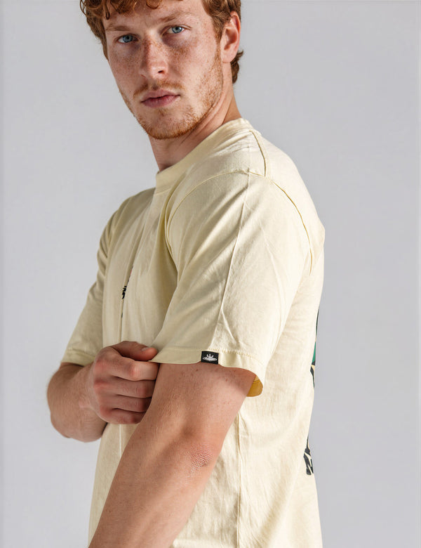Camiseta Oversize Baja la marea  amarillo pastel Hombre