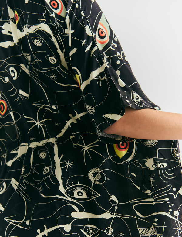 Kurta Tiras ajustable Joan negro+crudo mujer