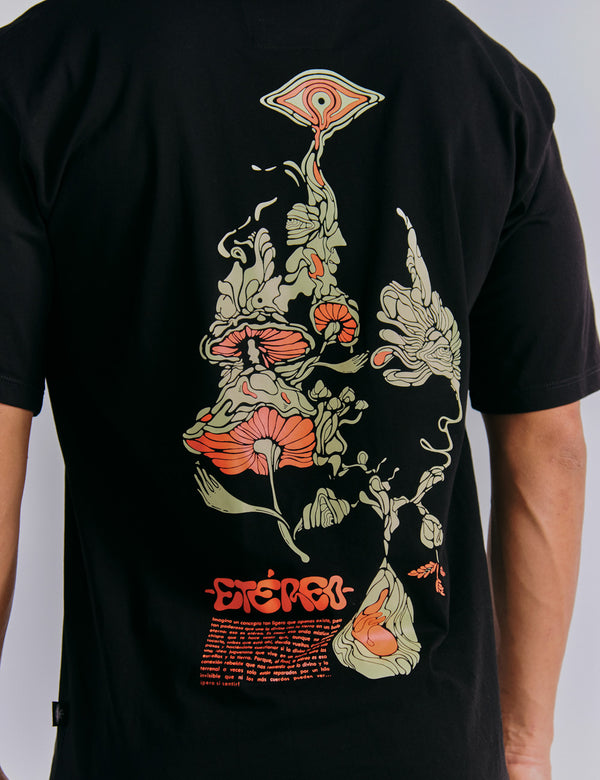 Camiseta Oversize Etéreo negro Hombre