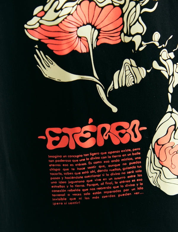 Camiseta Oversize Etéreo negro Hombre