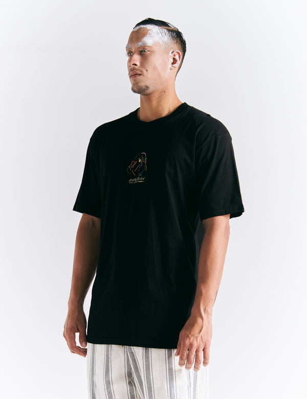 Camiseta Oversize Estoy bien  negro Hombre