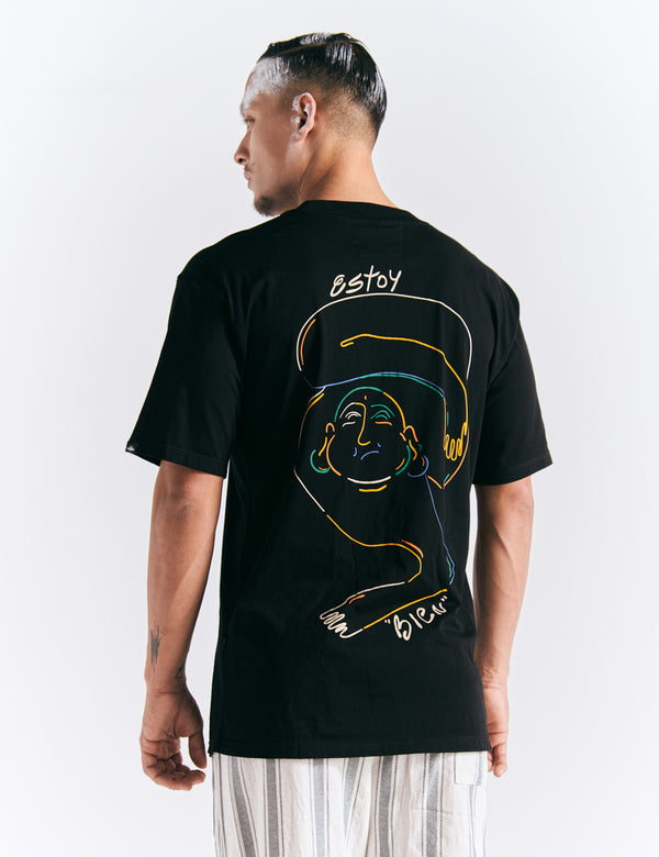 Camiseta Oversize Estoy bien  negro Hombre