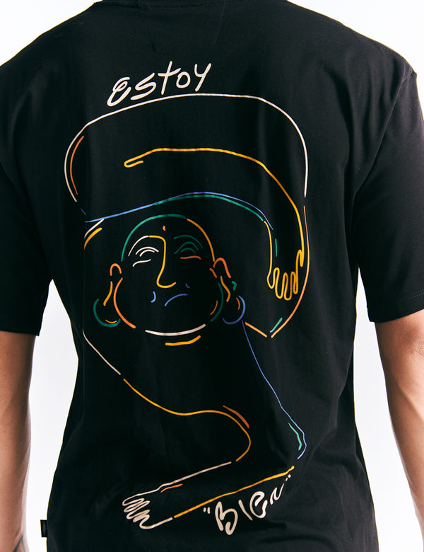 Camiseta Oversize Estoy bien  negro Hombre