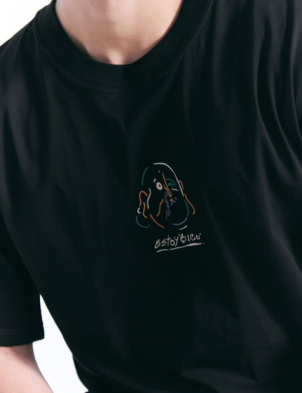 Camiseta Oversize Estoy bien  negro Hombre