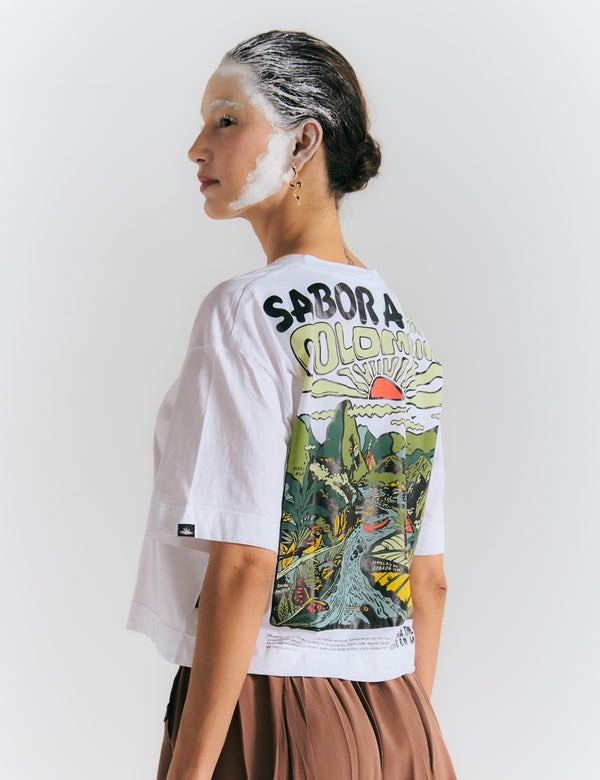 Camiseta Oversize Sabor a Colombia  blanco Mujer